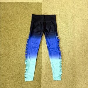 PINK Victoria's Secret Women’s Ombre Black and Blue Cutout Leggings